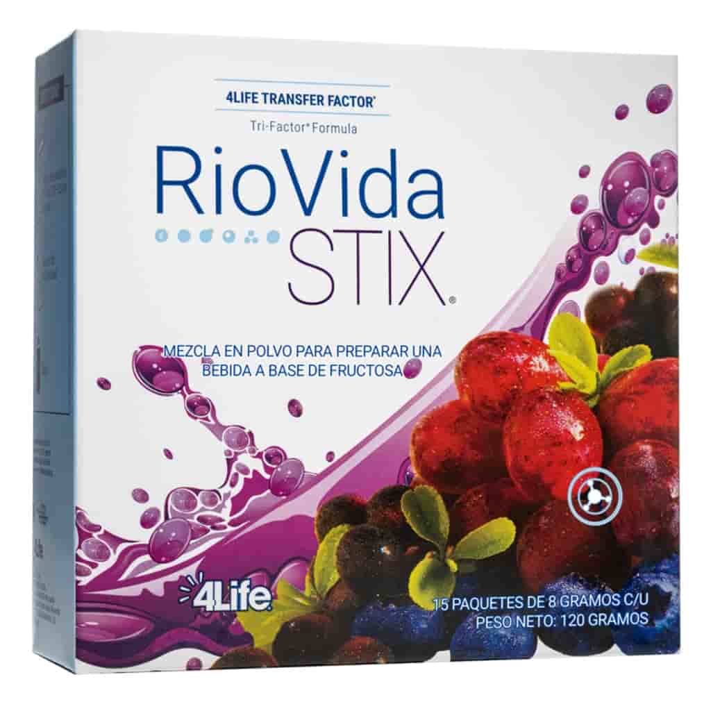 RioVida Stix® proporciona los beneficios inmunitarios de 4Life Transfer Factor® RioVida® Tri-Factor® Formula en un paquete de polvo fácil de llevar